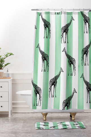 Natalie Baca Stripes And Spots Shower Curtain And Mat