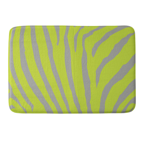Natalie Baca Zebra Stripes Citrus Memory Foam Bath Mat