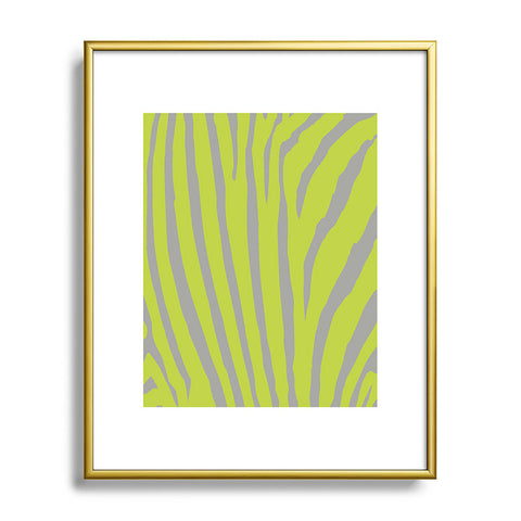 Natalie Baca Zebra Stripes Citrus Metal Framed Art Print