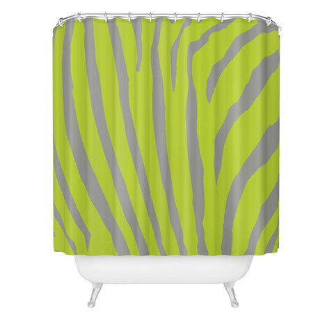 Natalie Baca Zebra Stripes Citrus Shower Curtain