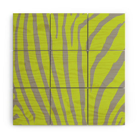Natalie Baca Zebra Stripes Citrus Wood Wall Mural