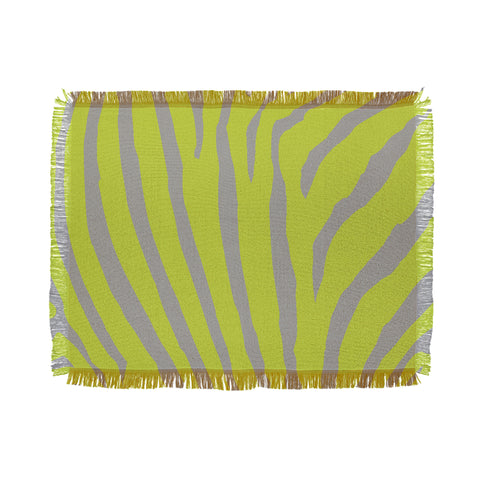 Natalie Baca Zebra Stripes Citrus Throw Blanket