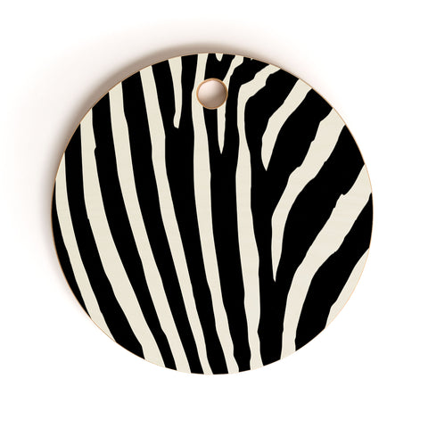 Natalie Baca Zebra Stripes Cutting Board Round