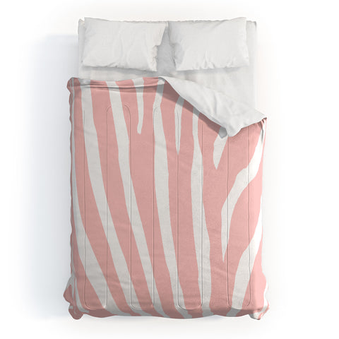 Natalie Baca Zebra Stripes Rose Quartz Comforter