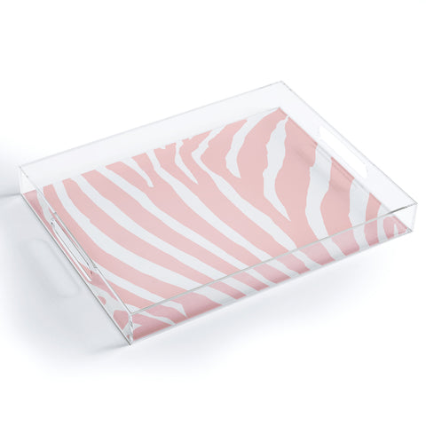 Natalie Baca Zebra Stripes Rose Quartz Acrylic Tray