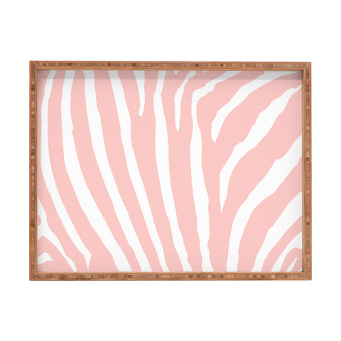 Natalie Baca Zebra Stripes Rose Quartz Rectangular Tray