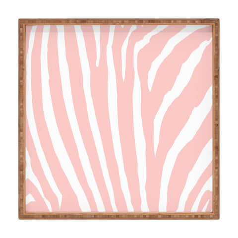 Natalie Baca Zebra Stripes Rose Quartz Square Tray