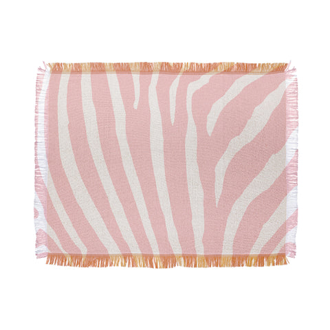 Natalie Baca Zebra Stripes Rose Quartz Throw Blanket
