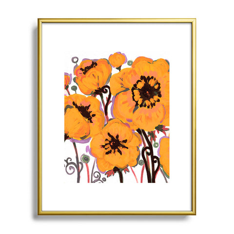 Natasha Wescoat Anemone Gold Metal Framed Art Print