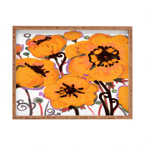 Natasha Wescoat Anemone Gold Rectangular Tray