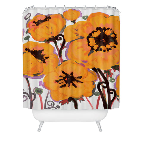 Natasha Wescoat Anemone Gold Shower Curtain
