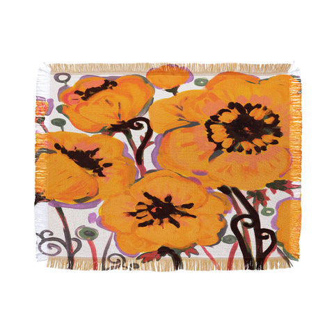 Natasha Wescoat Anemone Gold Throw Blanket