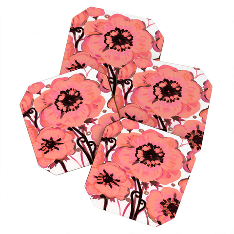 Natasha Wescoat Anemone Pink Coaster Set