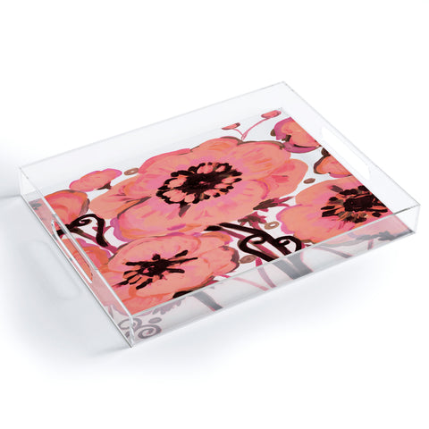 Natasha Wescoat Anemone Pink Acrylic Tray