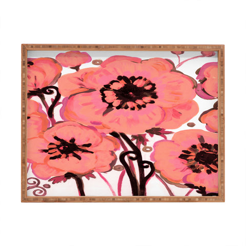 Natasha Wescoat Anemone Pink Rectangular Tray