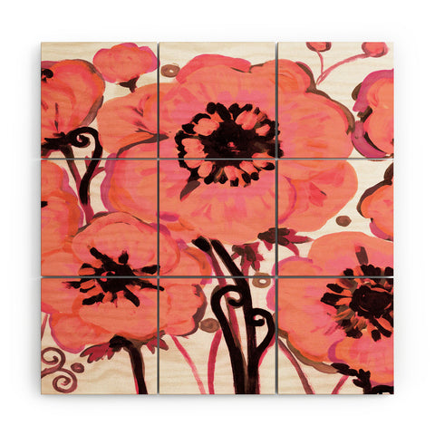 Natasha Wescoat Anemone Pink Wood Wall Mural