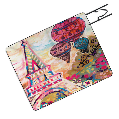 Natasha Wescoat Balloons Sur Paris Picnic Blanket