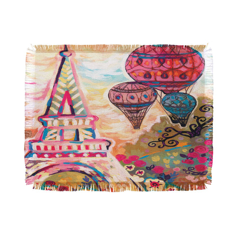Natasha Wescoat Balloons Sur Paris Throw Blanket