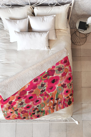Natasha Wescoat Brightly Blooming Fleece Throw Blanket