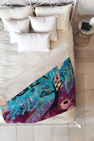 Natasha Wescoat Willow Blue Fleece Throw Blanket