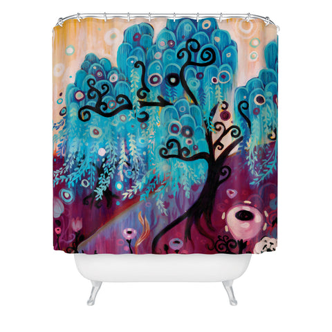 Natasha Wescoat Willow Blue Shower Curtain