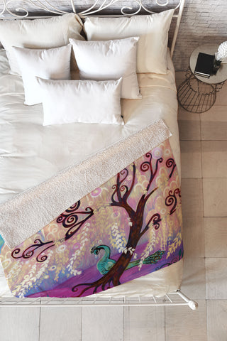 Natasha Wescoat Willow White Fleece Throw Blanket