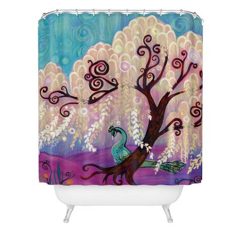 Natasha Wescoat Willow White Shower Curtain