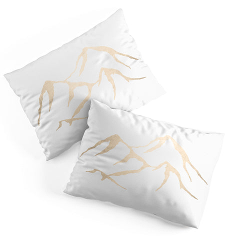 Nature Magick Adventure White Gold Mountains Pillow Shams