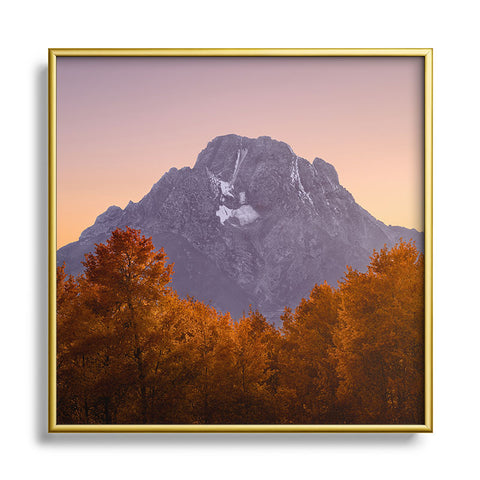 Nature Magick Aspen Autumn at Oxbow Bend Metal Square Framed Art Print
