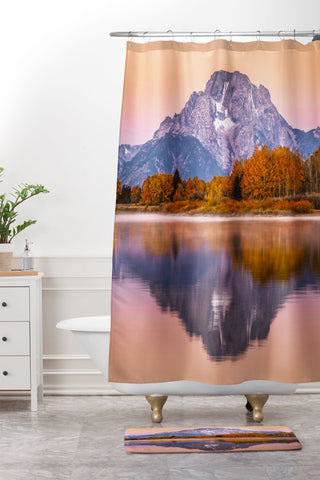 Nature Magick Aspen Autumn at Oxbow Bend Shower Curtain And Mat
