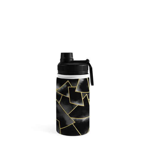 Nature Magick Black and Gold Geometric Water Bottle