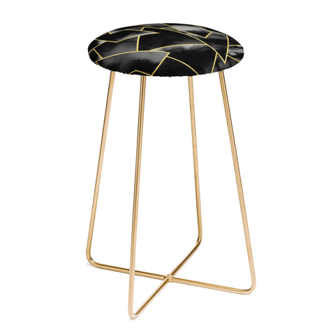 Nature Magick Black and Gold Geometric Counter Stool