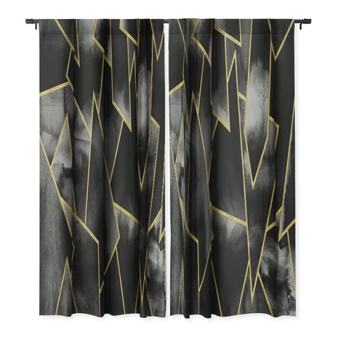 Nature Magick Black and Gold Geometric Blackout Non Repeat