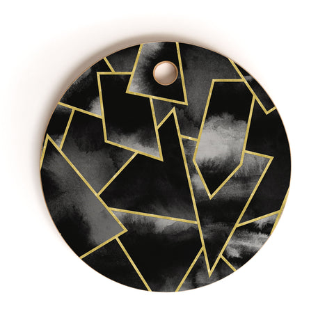 Nature Magick Black and Gold Geometric Cutting Board Round