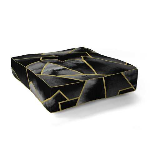 Nature Magick Black and Gold Geometric Floor Pillow Square