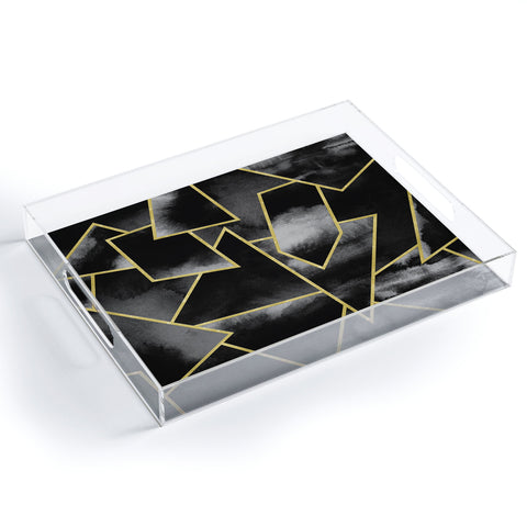Nature Magick Black and Gold Geometric Acrylic Tray