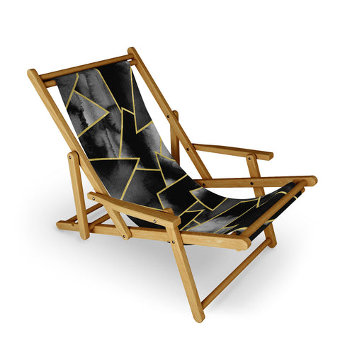 Nature Magick Black and Gold Geometric Sling Chair