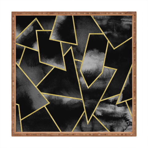 Nature Magick Black and Gold Geometric Square Tray