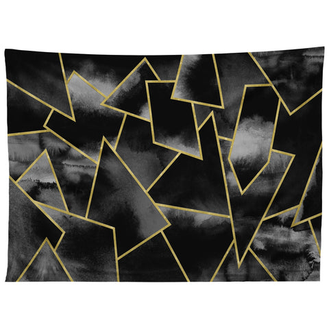 Nature Magick Black and Gold Geometric Tapestry