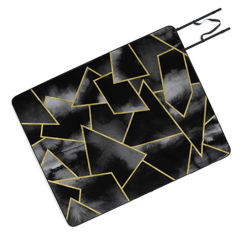 Nature Magick Black and Gold Geometric Picnic Blanket