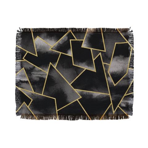 Nature Magick Black and Gold Geometric Throw Blanket