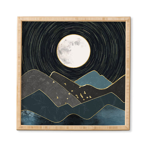 Nature Magick Blue Marble Mountains Moon Framed Wall Art
