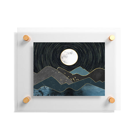 Nature Magick Blue Marble Mountains Moon Floating Acrylic Print