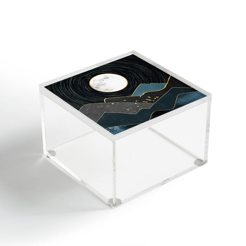 Nature Magick Blue Marble Mountains Moon Acrylic Box