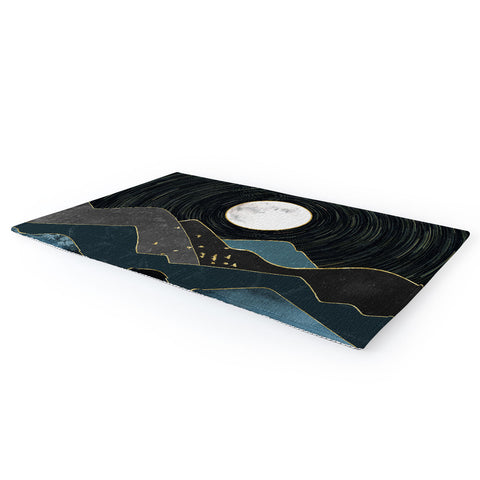 Nature Magick Blue Marble Mountains Moon Area Rug