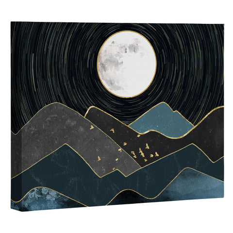 Nature Magick Blue Marble Mountains Moon Art Canvas