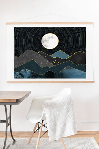 Nature Magick Blue Marble Mountains Moon Art Print And Hanger