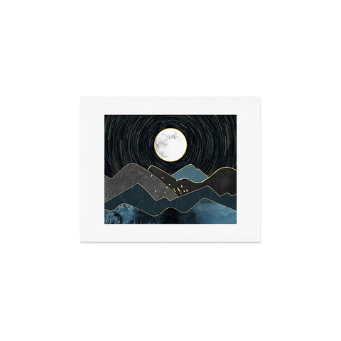 Nature Magick Blue Marble Mountains Moon Art Print