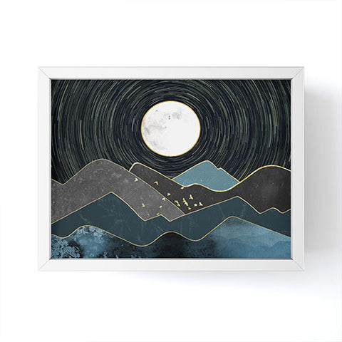 Nature Magick Blue Marble Mountains Moon Framed Mini Art Print