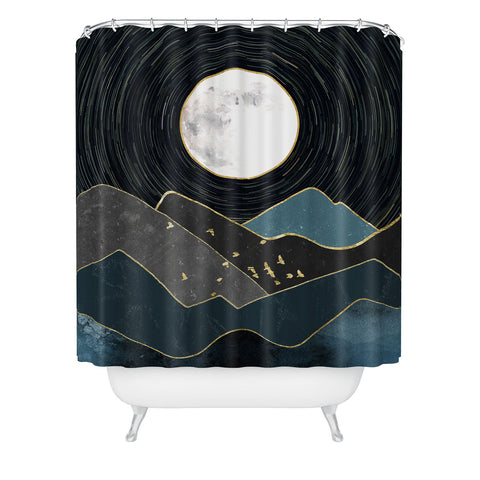 Nature Magick Blue Marble Mountains Moon Shower Curtain
